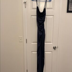 Windsor Midnight Blue Satin Dress